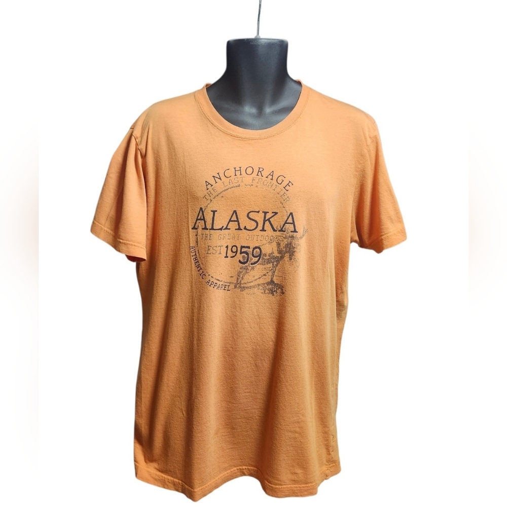 Perrin, Men's Orange, Lightly Distressed, Graphic T-Shirt